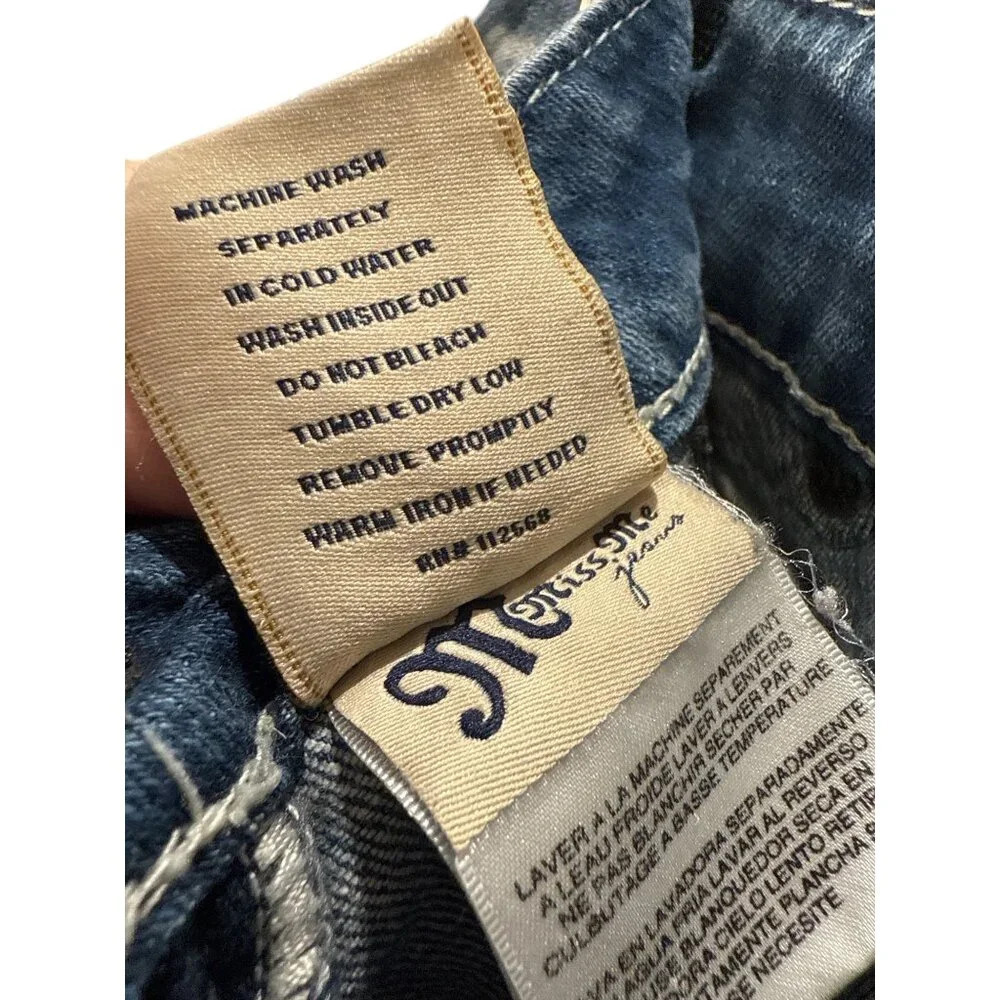 Miss Me Skinny Jeans Bedazzled Glam Fleur De Lis Jeans, Size 27.  Pre-Owned. - Picture 11 of 11